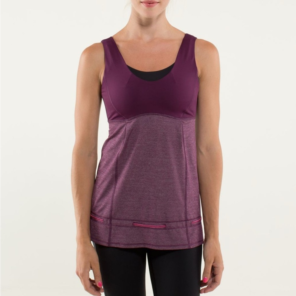 Lululemon Hustle & Bustle Tank top purple & pink fits size 4 or 6